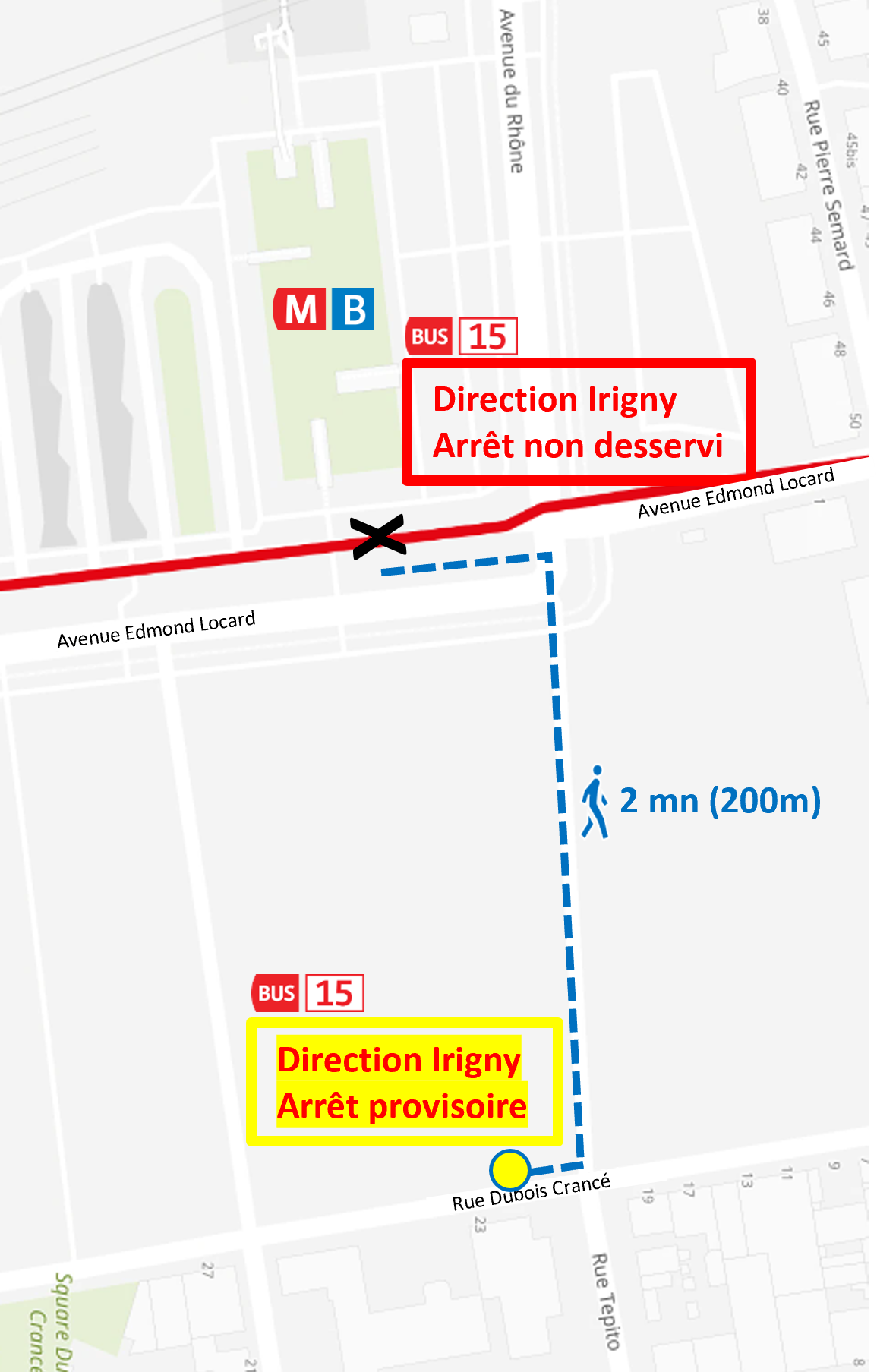 Plan de report Bus 15