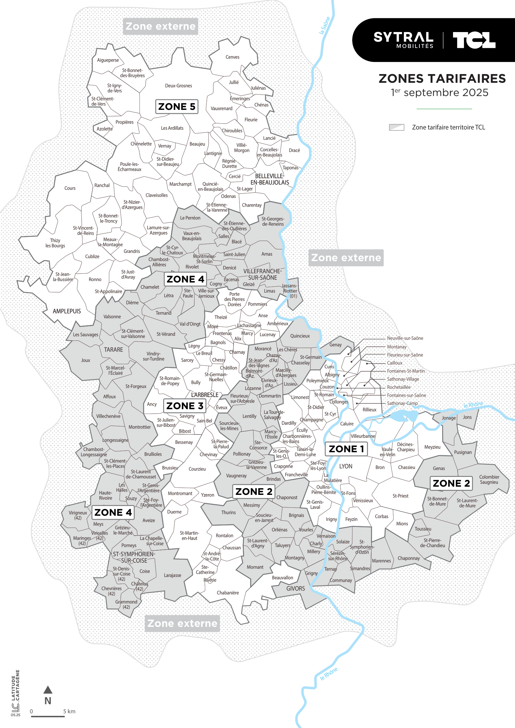 Carte des 6 zones