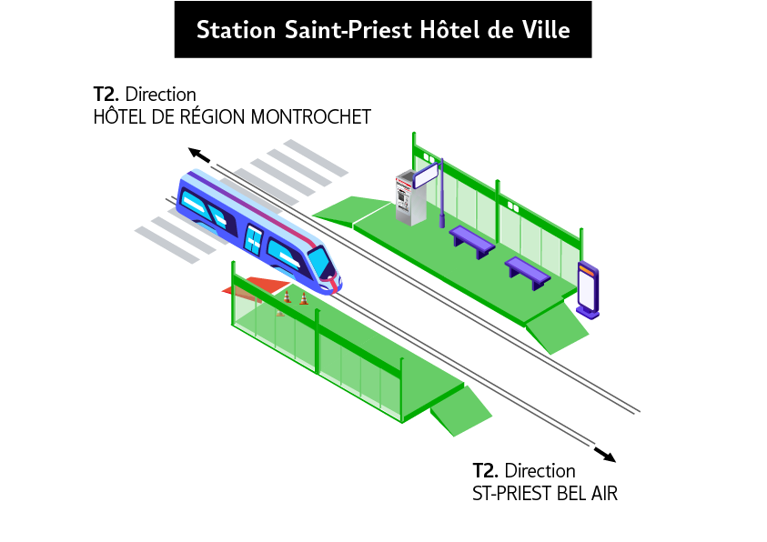 Station St Priest Hôtel de Ville - direction St Priest Bel Air